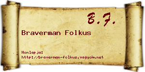 Braverman Folkus névjegykártya